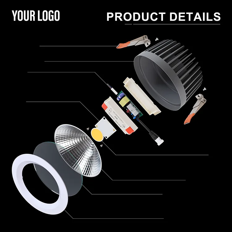 Oprawa typu downlight COB LED o dużej mocy SKD